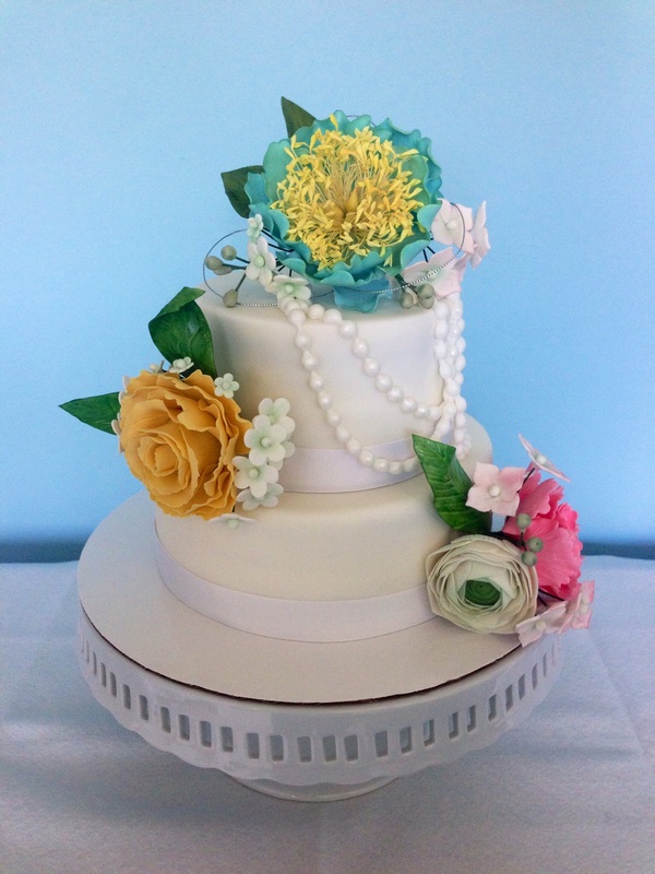 Graduation Cake with Flowers Graduation Cake with Flowers