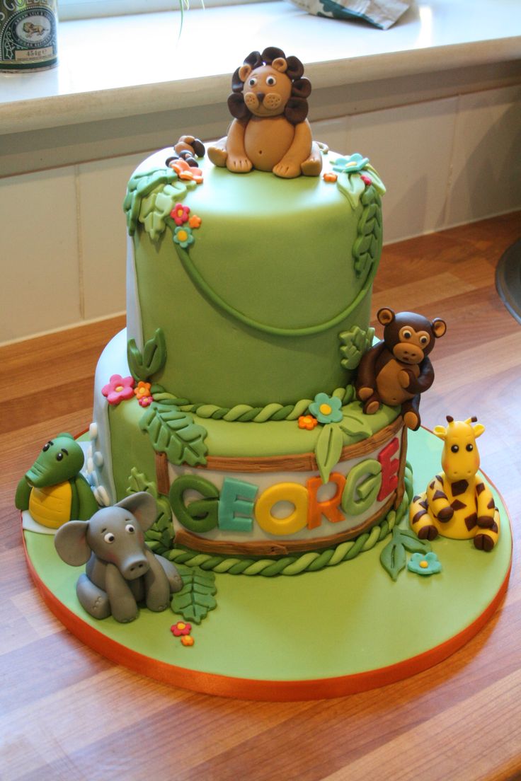 11 1st Birthday Cakes Forest Theme Photo Jungle Themed 1st