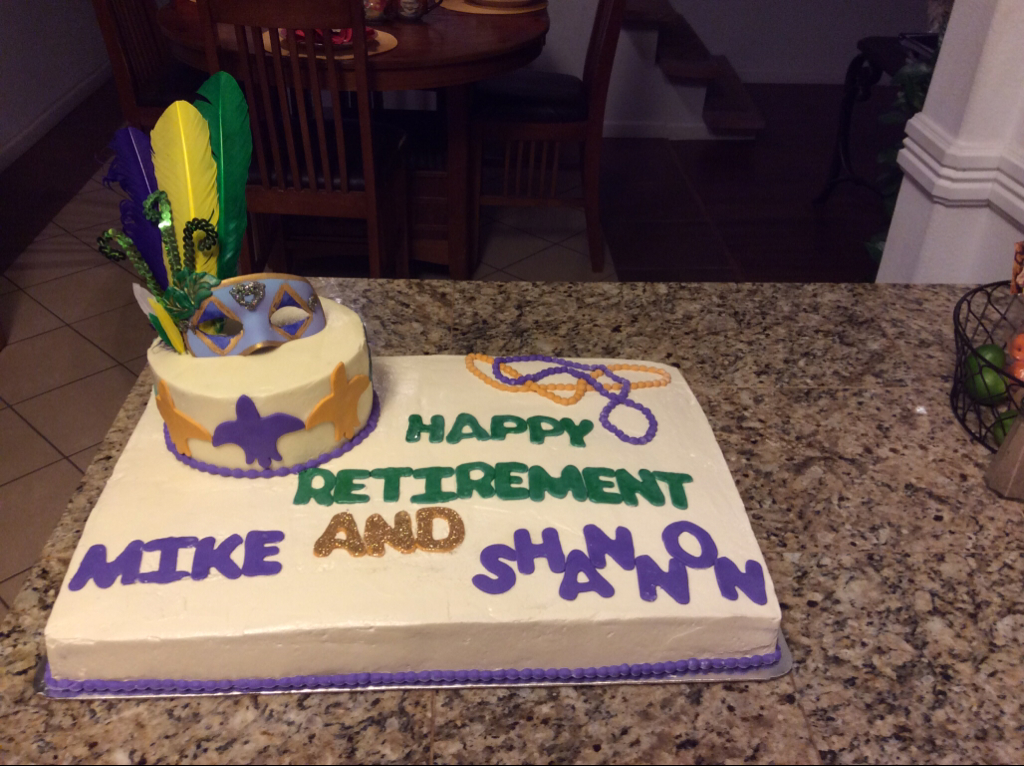 Mardi Gras Retirement Cake
