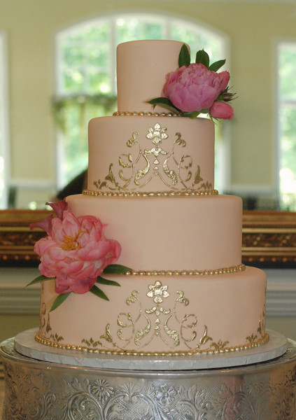 peach and gold wedding