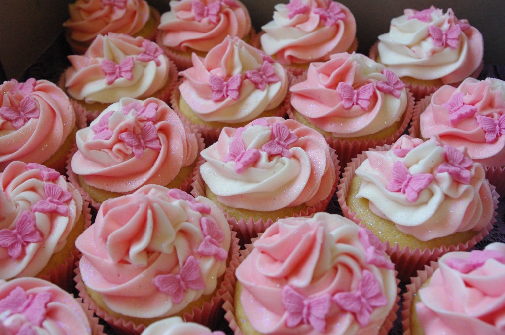 Pink and Grey Wedding Cupcakes