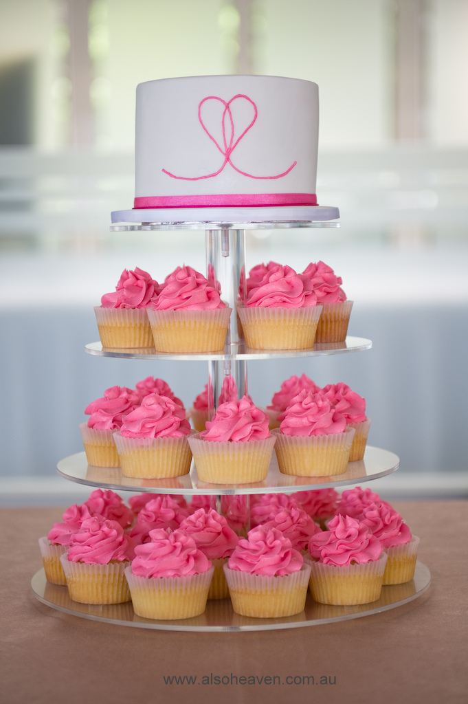 Pink and White Wedding Cupcakes