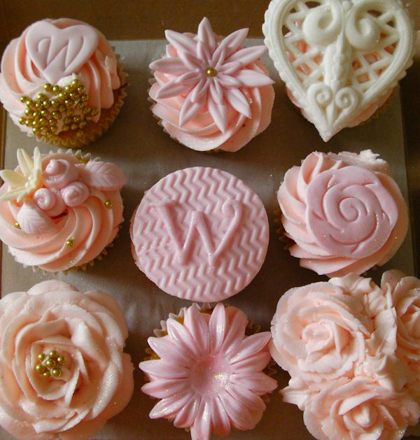 Pink and White Wedding Cupcakes