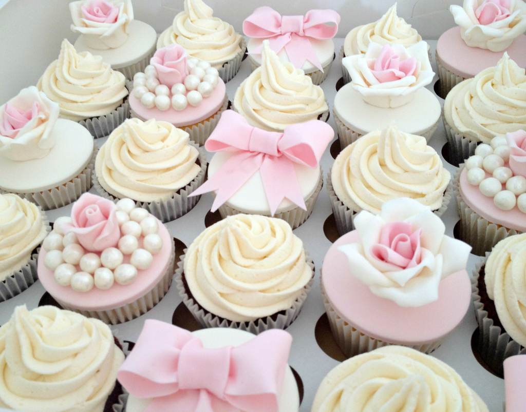 Pink Wedding Cupcakes