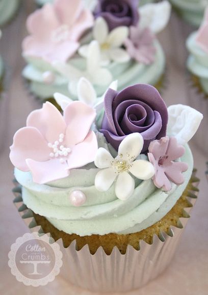 9 Photos of Purple Cupcakes With Fondant 9 Photos of Purple Cupcakes With Fondant