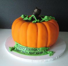 Pumpkin Shaped Birthday Cake