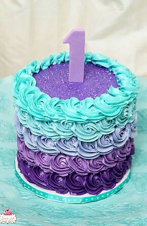 Purple and Teal Birthday Cake Purple and Teal Birthday Cake