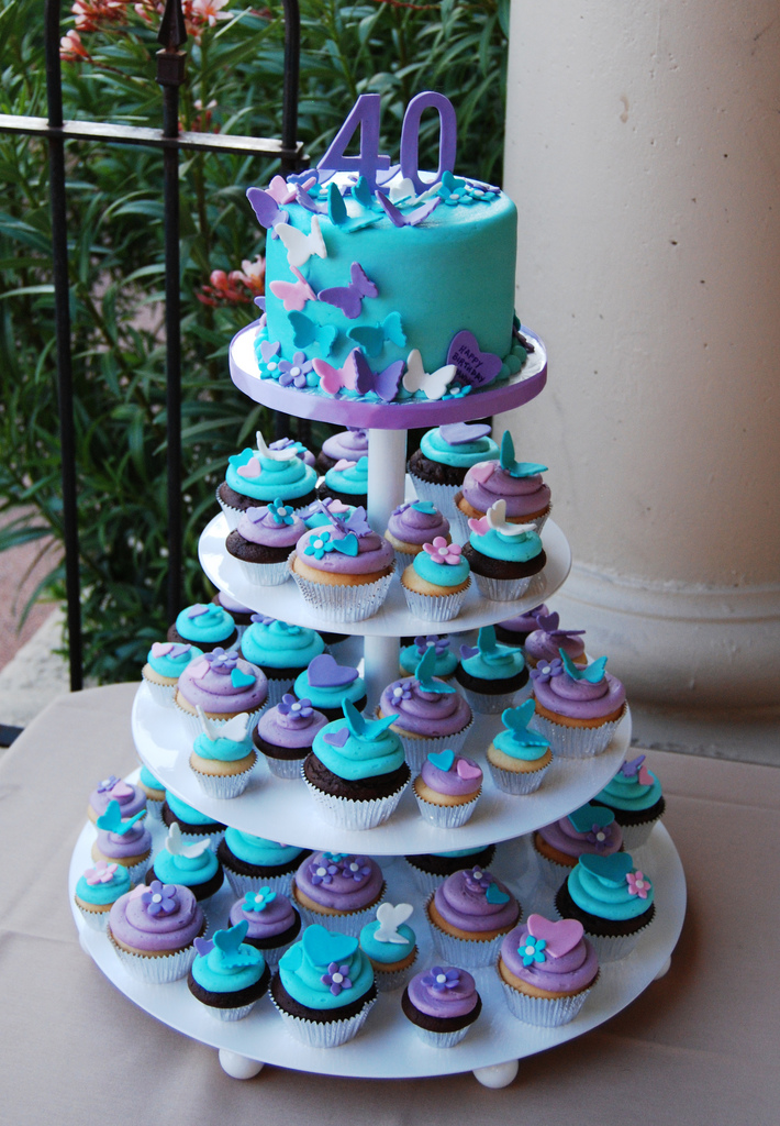 Purple and Turquoise Wedding Cake Cupcakes Purple and Turquoise Wedding Cake Cupcakes