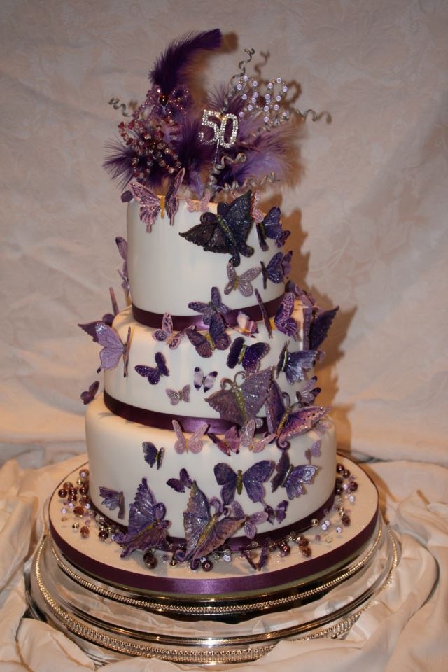 Purple Sweet 16 Butterfly Cake