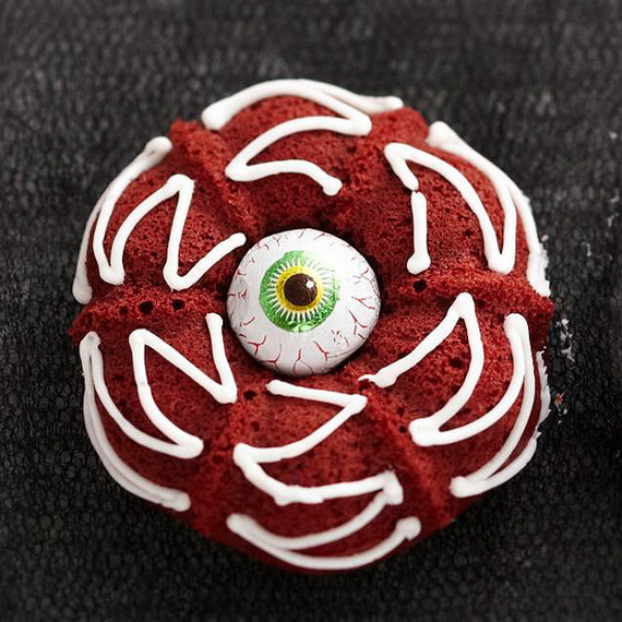 Red Velvet Halloween Cupcakes Eyeballs