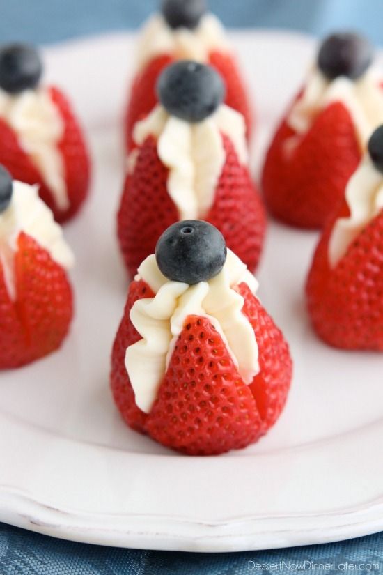 Stuffed Strawberries 4th July Desserts