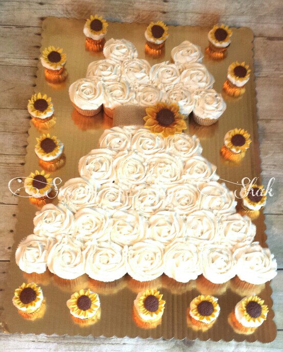 Sunflower Cupcake Wedding Dress