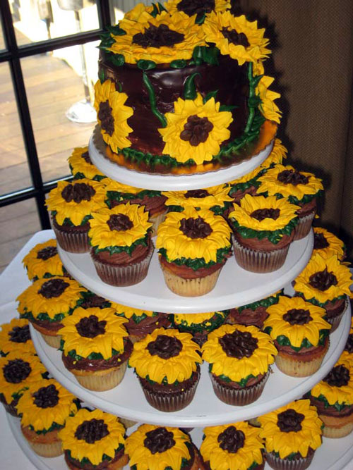 Sunflower Wedding Cakes Cupcakes