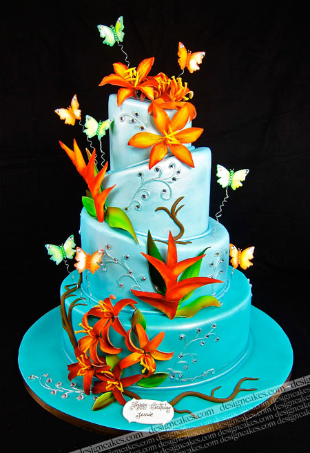 Sweet Sixteen Cakes with Butterflies