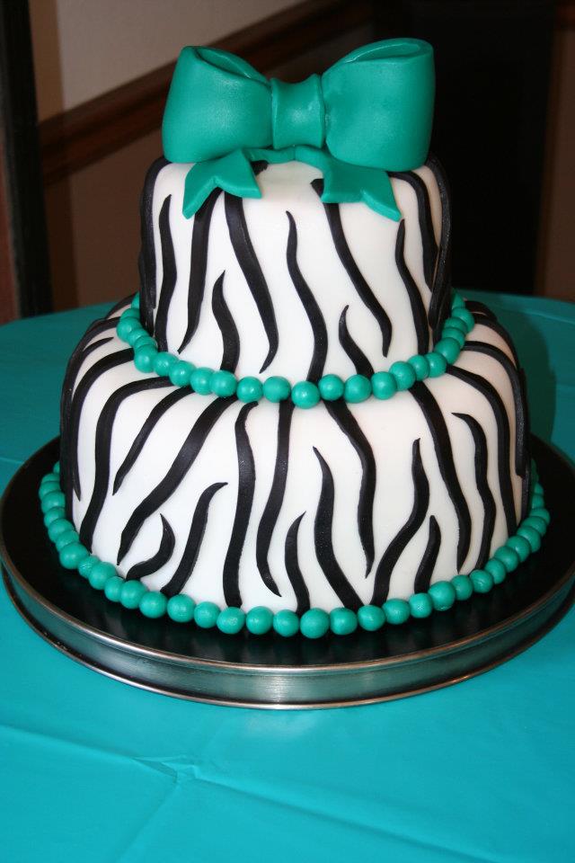 Turquoise Zebra Print Cakes
