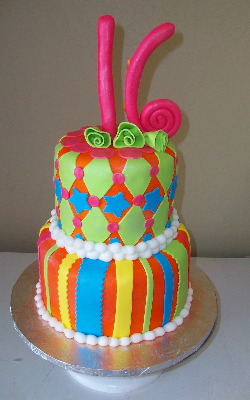Two Tier Fondant Cake Two Tier Fondant Cake