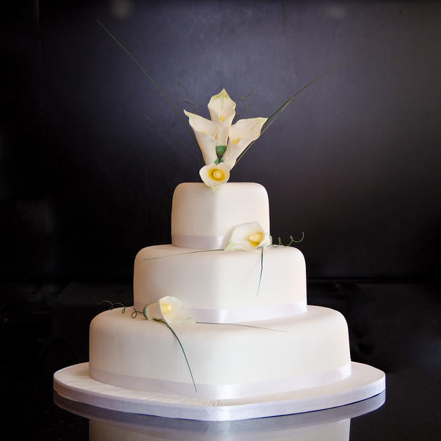 Wedding Cake with Calla Lilies