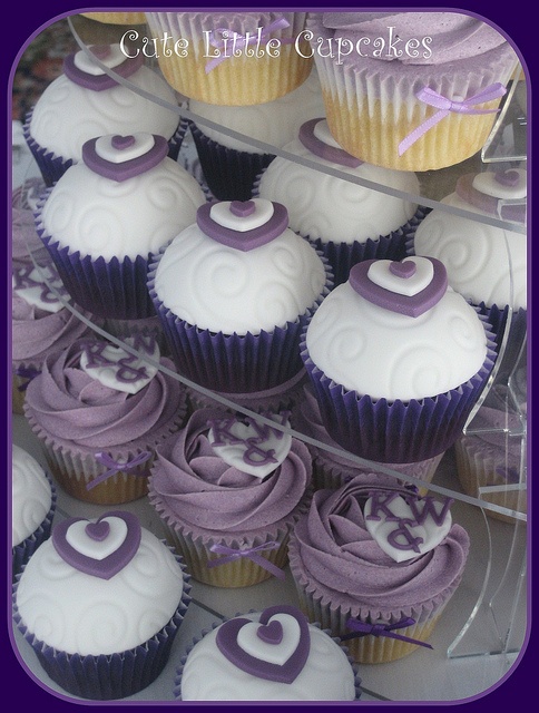 White and Purple Wedding Cupcakes White and Purple Wedding Cupcakes
