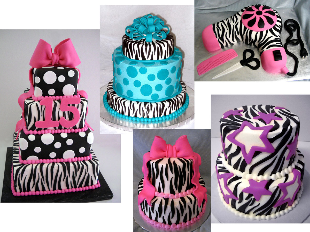 Zebra Pattern Birthday Cake