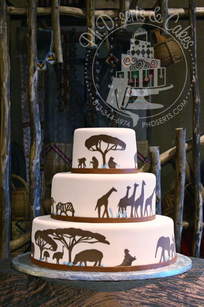 African Safari Wedding Cake