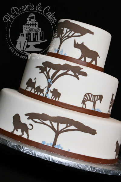 African Safari Wedding Cake