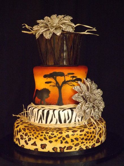 African Theme Wedding Cake