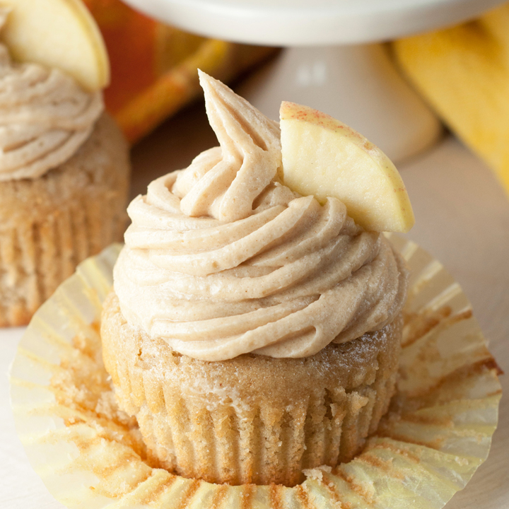 Apple Cider Cupcakes with Brown Sugar Frosting