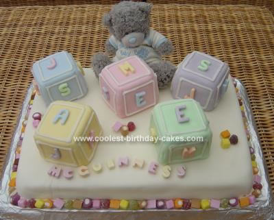 Baby Block Birthday Cake