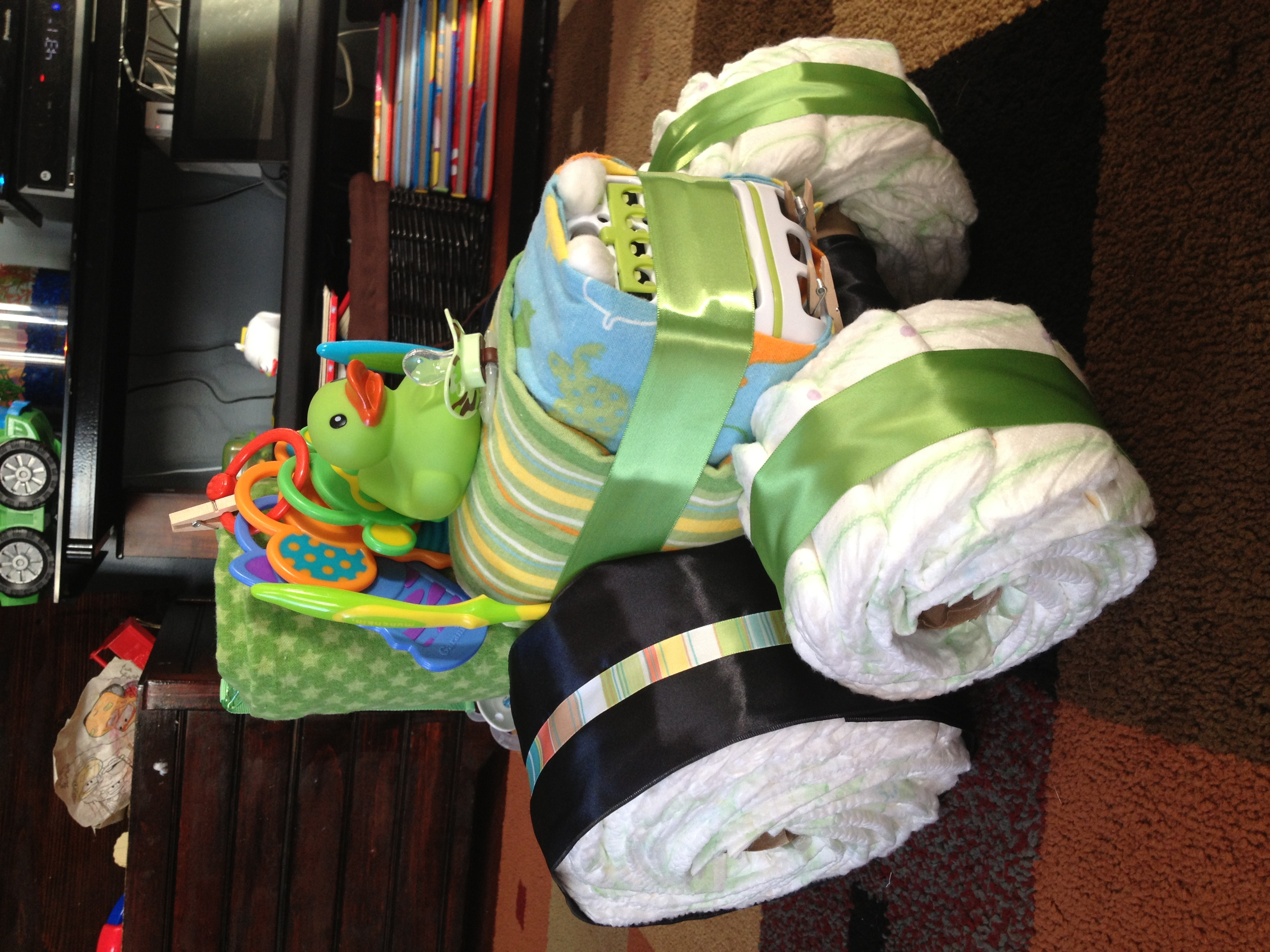 Baby Diaper Tractor Cake