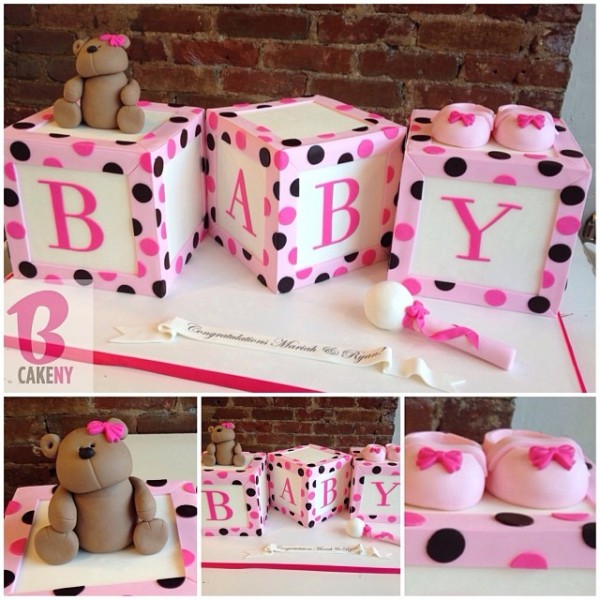 Baby Shower Cakes with Blocks