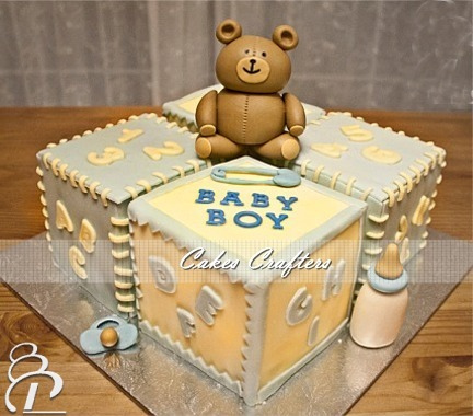 Baby Shower Cakes with Blocks