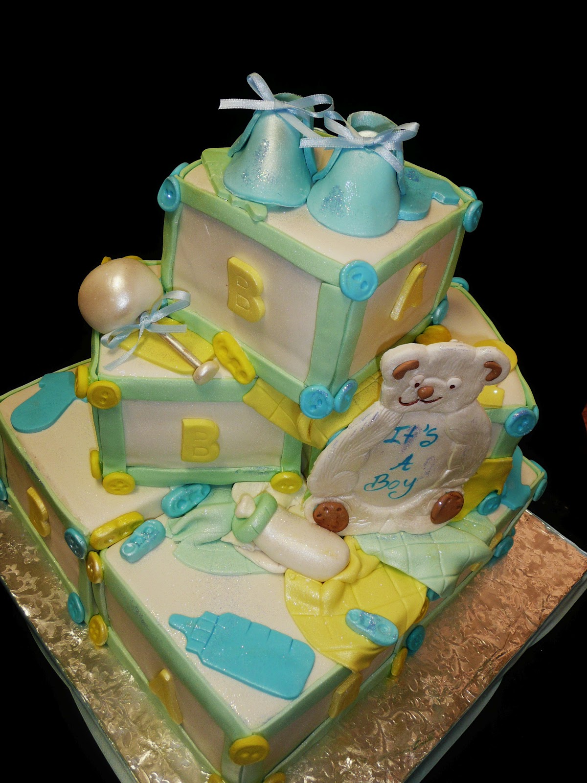 Baby Shower Cakes with Blocks