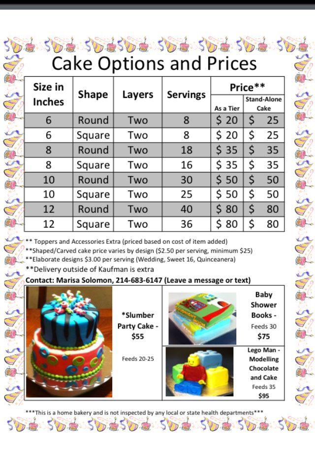 Bakery Sheet Cake Prices