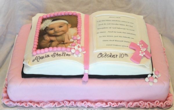 Baptism Bible Cake