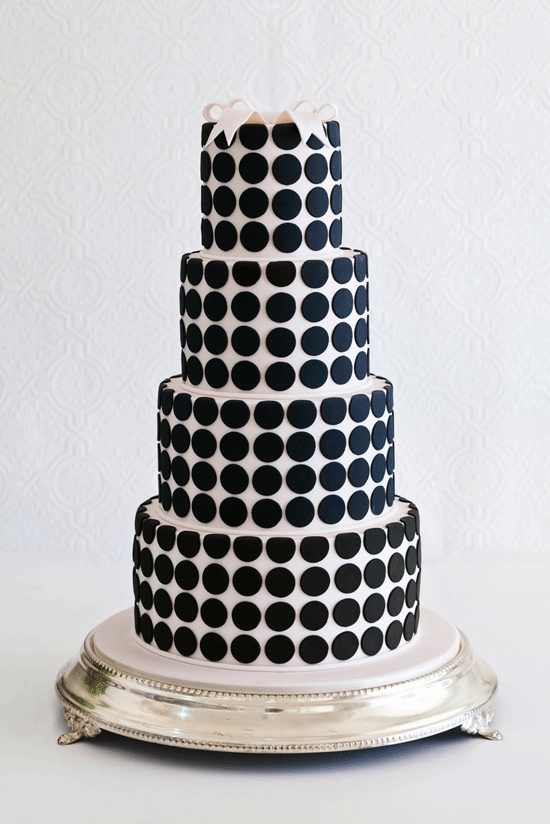 Black and White Polka Dot Wedding Cake