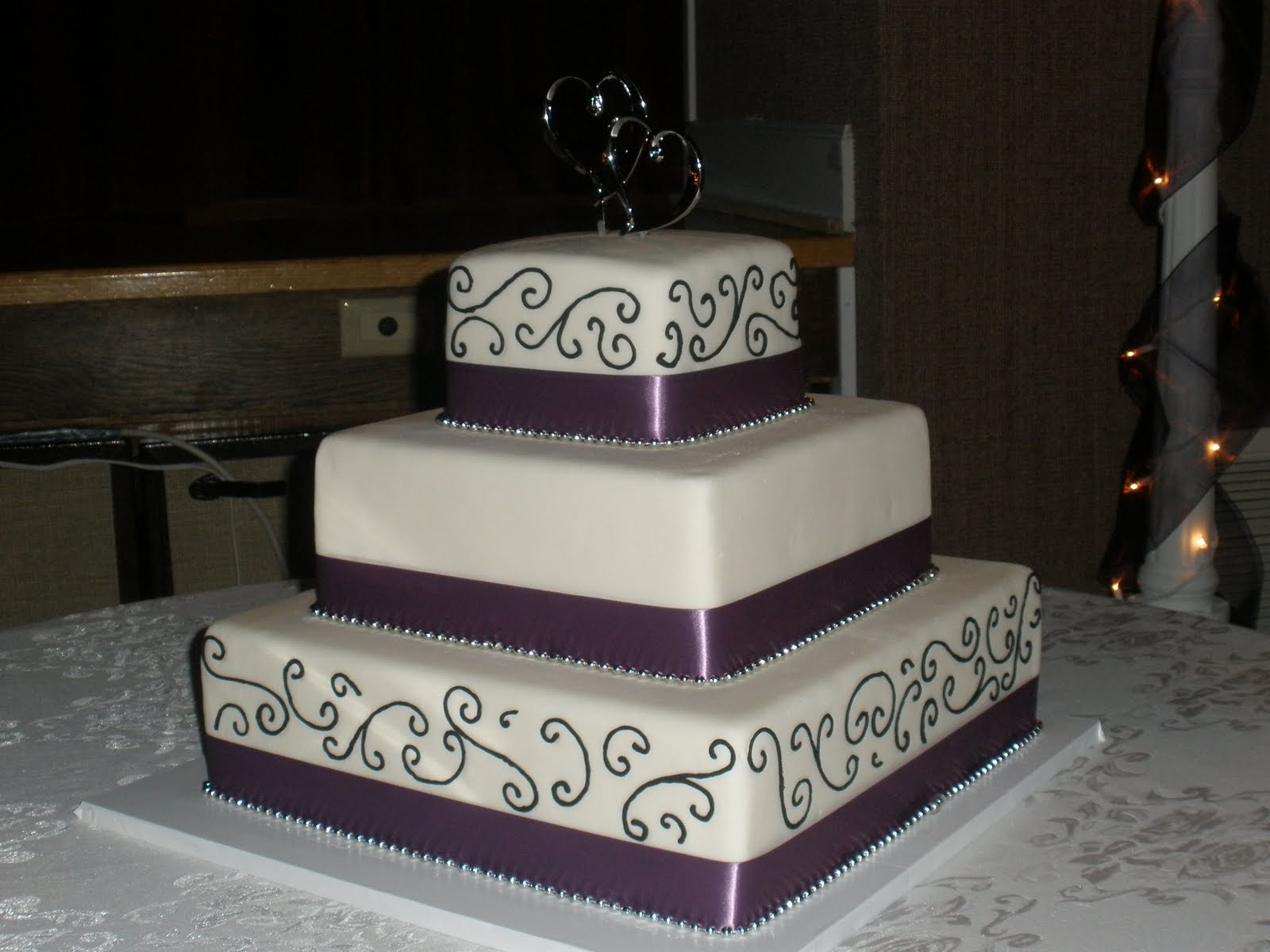 Black and White Simple Square Wedding Cakes Black and White Simple Square Wedding Cakes