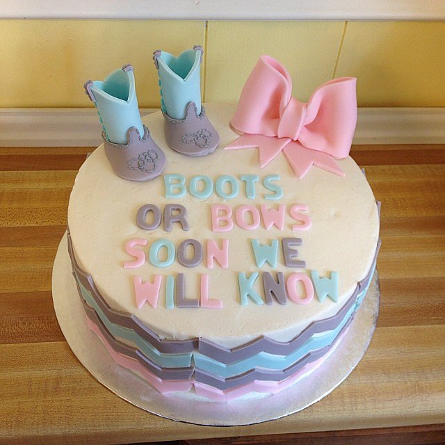 Boots or Bows Gender Reveal Cake