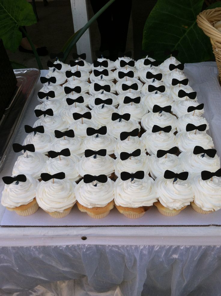 Bow Tie Baby Shower Cupcakes