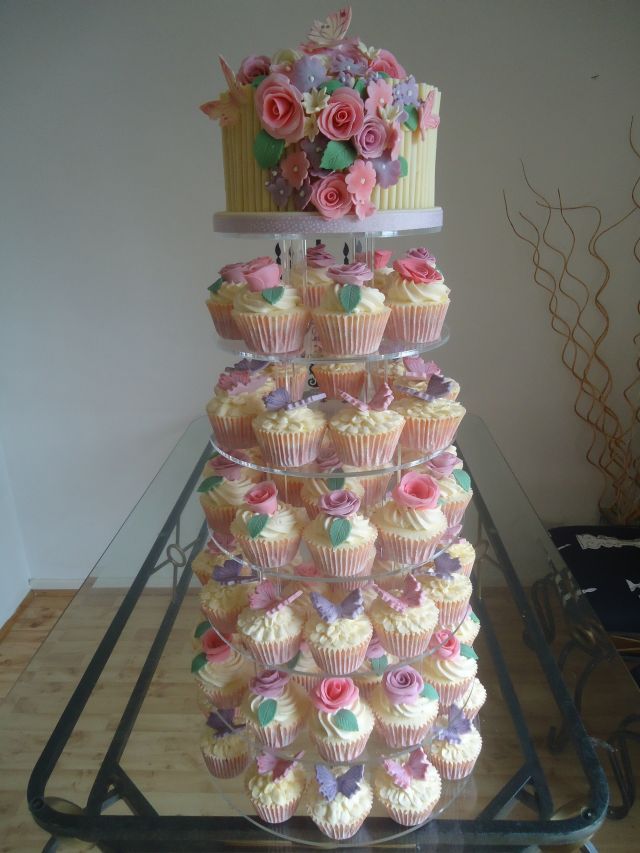 Butterfly Wedding Cake Cupcake Tower