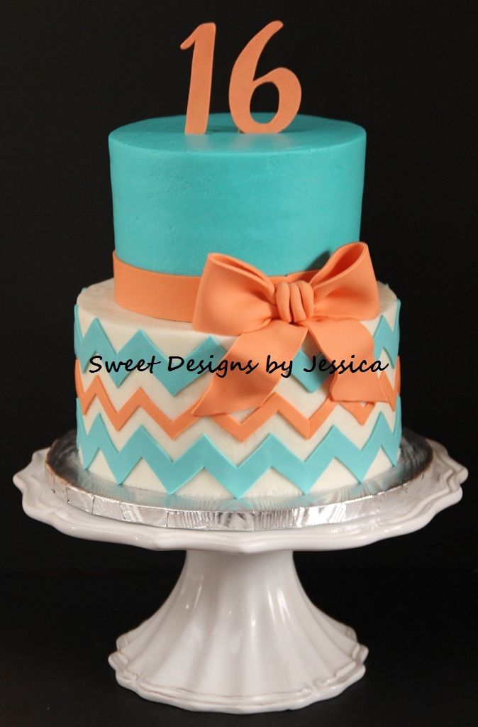 Chevron Birthday Cake