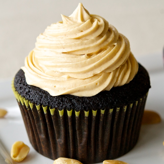 Chocolate Cupcakes with Peanut Butter Frosting