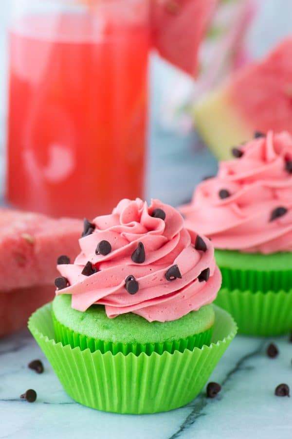 Chocolate Watermelon Cupcakes
