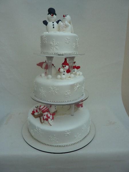 Christmas 3 Tier Wedding Cake