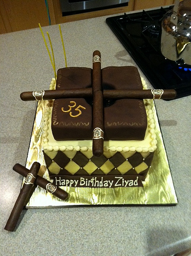 Cigar Themed Birthday Cake Cigar Themed Birthday Cake
