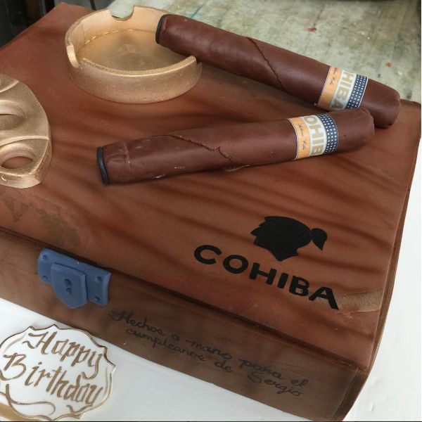 Cigar Themed Birthday Cake Cigar Themed Birthday Cake