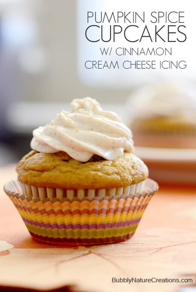 Cinnamon Pumpkin Spice Cupcakes with Cream Cheese Frosting