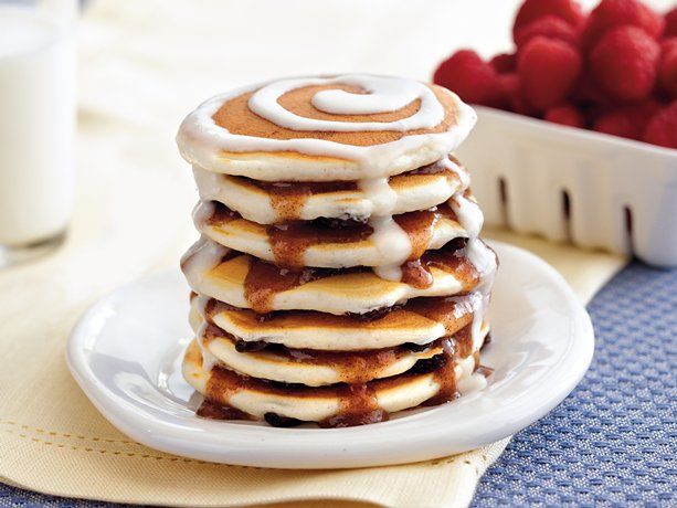 Cinnamon Roll Pancake Stacks