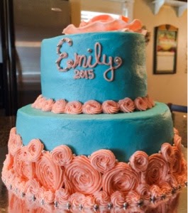 Coral and Tiffany Blue Birthday Cakes