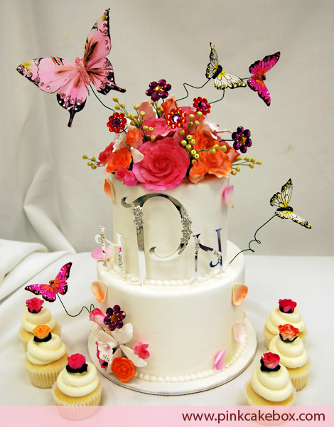 Cupcake Wedding Cake with Butterflies