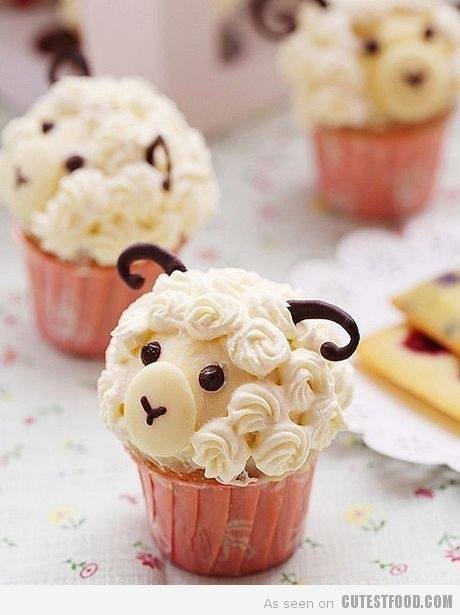 Cute Sheep Cupcakes